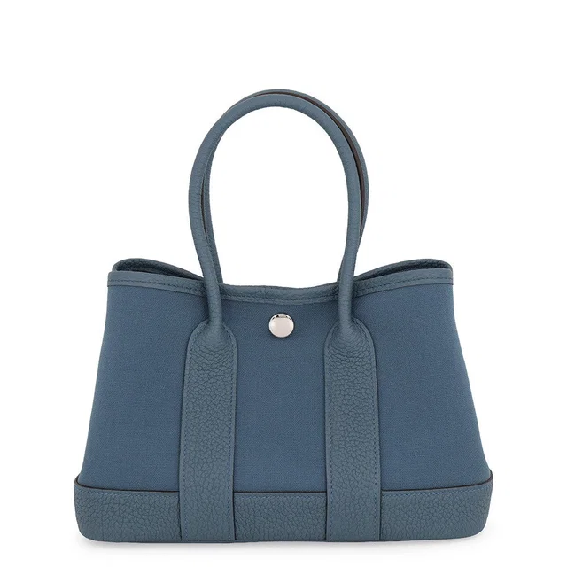 Hermès Neo Garden Blue Tempete Toile Officier Negonda Leather Size 23 in Blue Leather from GALLERY RARE