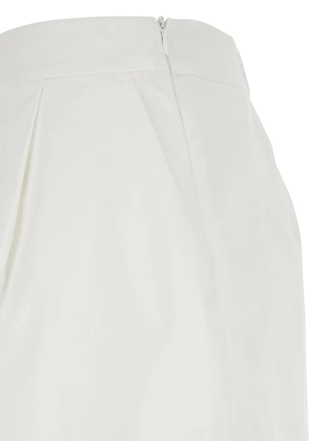 LEPLAIN White Women's Shorts with Semi-Elasticated Waist and Side Closure in Cotton Blend in White 66% Cotton 30% Nylon 4% Elastane, photo 6 of 6 from Gaudenzi Boutique