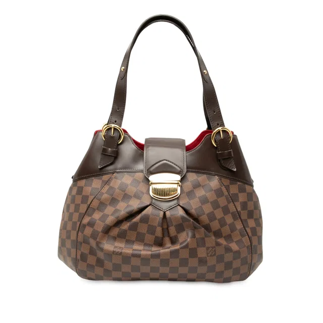 Brown Louis Vuitton Damier Ebene Sistina GM Shoulder Bag in Brown Canvas from Designer Revival