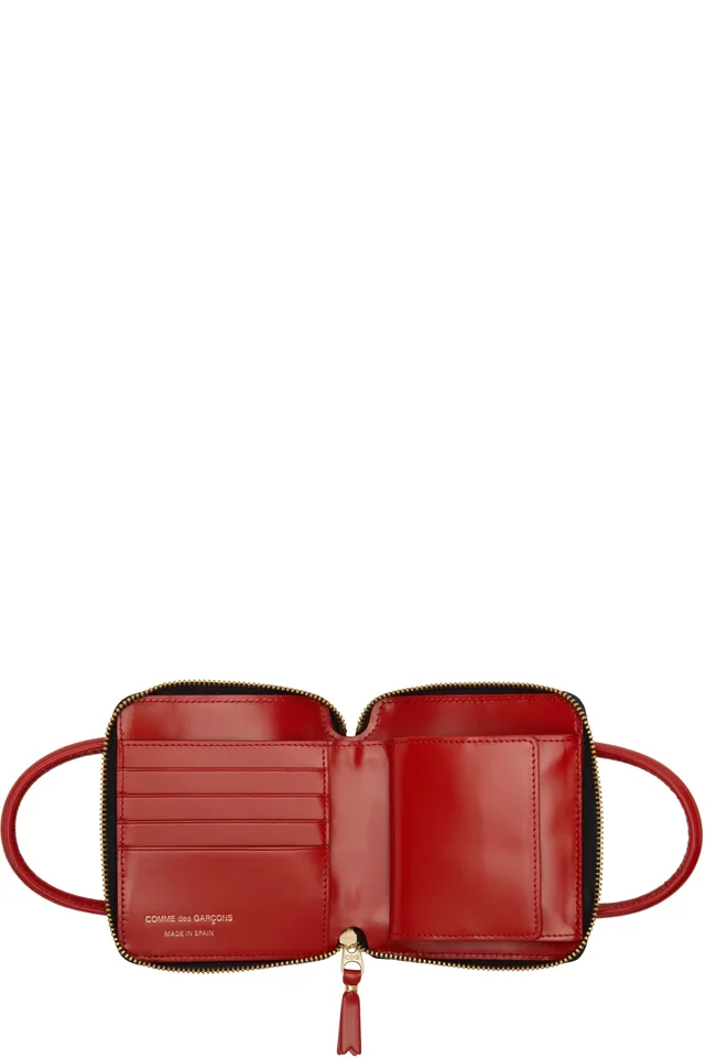 COMME des GARÇONS WALLETS Red Handles Medium Zip Wallet, photo 3 of 3 from SSENSE