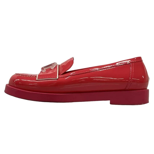 Chanel Loafers Pink CC Logo Leather in Pink Leather from The Reluxe