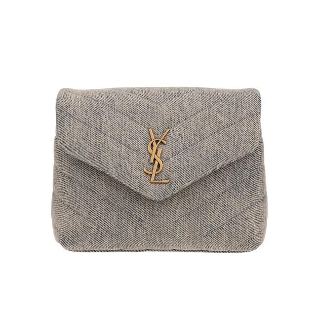 Saint Laurent Toy Loulou shoulder bag in grey denim canvas in Grey Canvas from Collector Square, photo 2 of 4