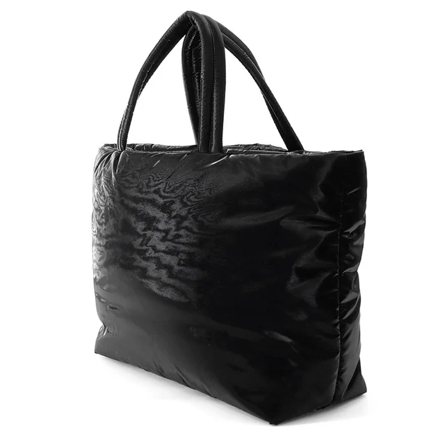 Saint Laurent Wide Puffer Logo Tote Bag Black756269 Nylon in Nylon from GALLERY RARE, photo 2 of 2