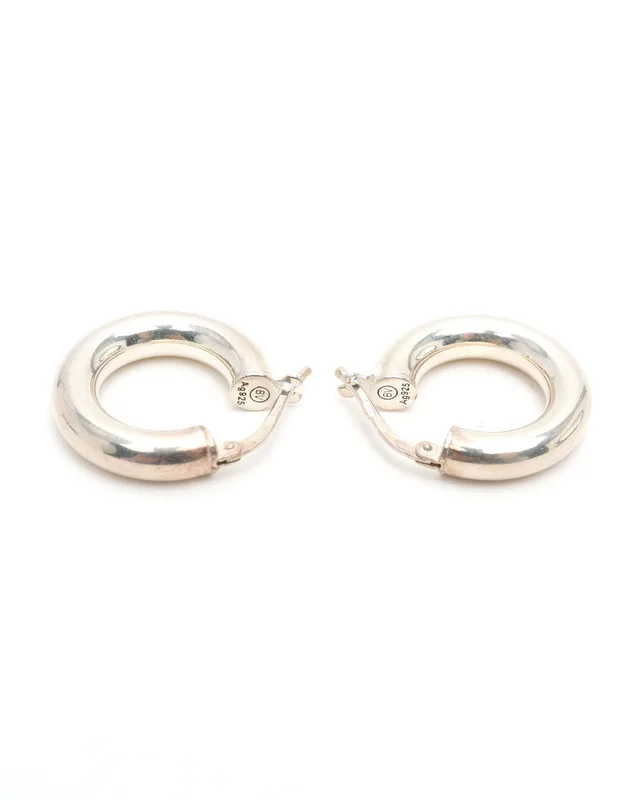 Bottega Veneta Silver Hoop Earrings in Silver from A Retro Tale, photo 3 of 3