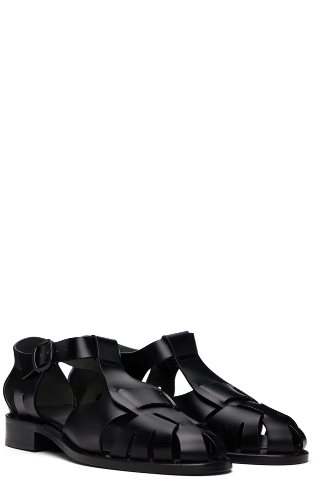 HEREU Black Pesca Sandals, photo 4 of 5 from SSENSE
