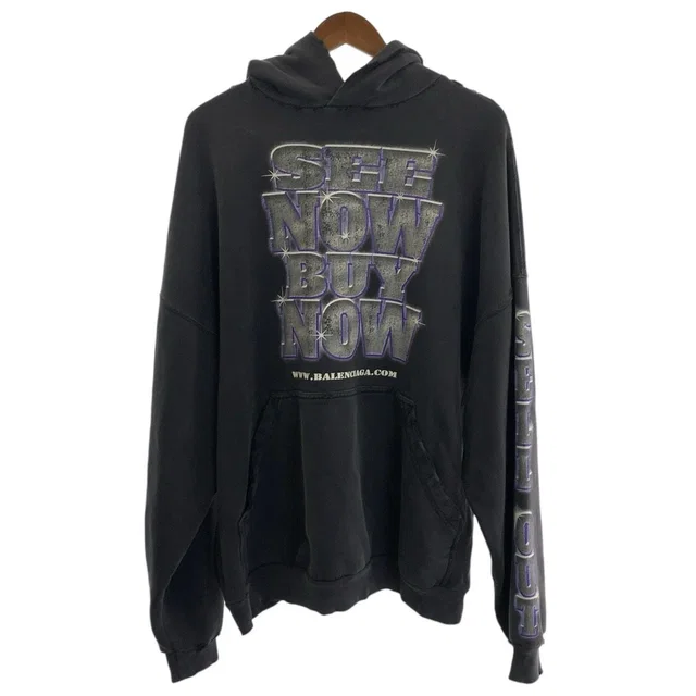 Balenciaga Snbn Large Fit Hoodie Cotton Sweatshirt from LuxUness