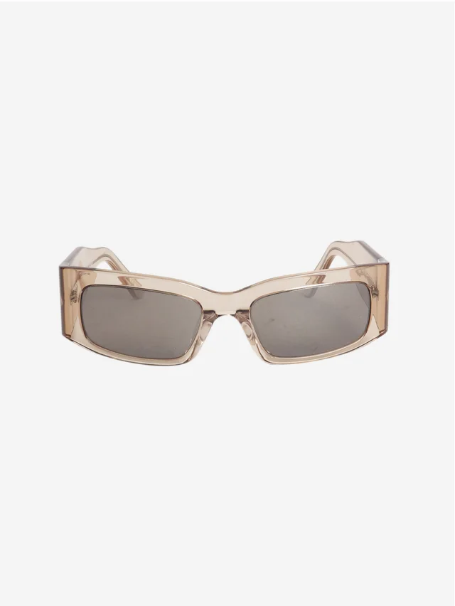 Balenciaga Brown transparent rectangle sunglasses in Brown from Sign of the Times