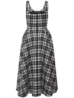 Alessandra Rich Long Dress with Square Neckline in 100% Virgin Wool, photo 5 of 5 from LUISAVIAROMA