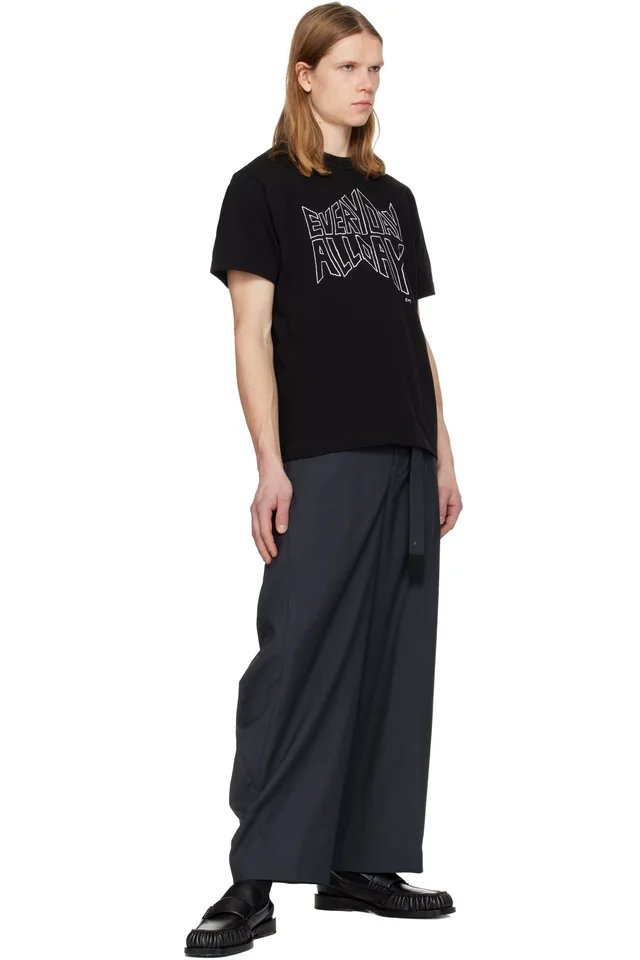 Black 'geoff sacai' Print T-shirt, photo 4 of 4 from SSENSE