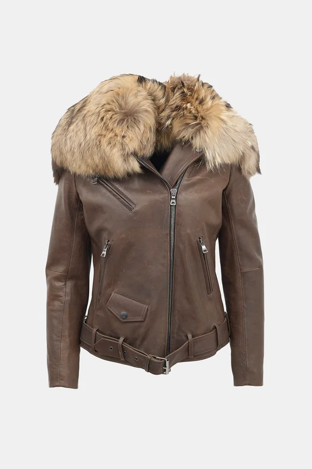 Balmain FW 2011 Leather Fur Collar Jacket in Leather from VSP Consignment
