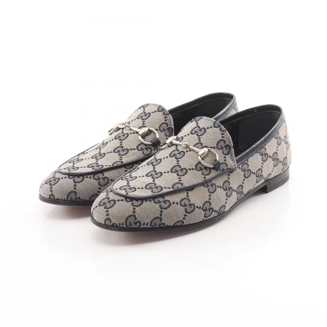 Gucci Loafers Horsebit GG Canvas Leather in Canvas from The Reluxe