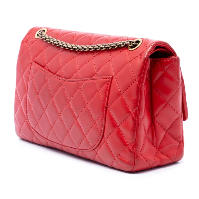 Red Chanel Quilted Lambskin Reissue 2.55 Double Flap 226 Shoulder Bag in Red Lambskin from Designer Revival, photo 2 of 2