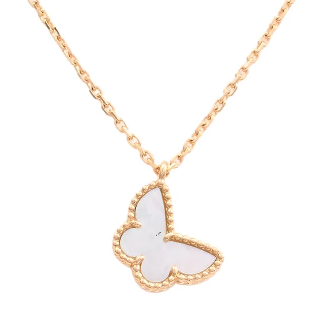 Van Cleef & Arpels 18K Sweet Alhambra Papillon Necklace Yellow Gold in Yellow from VINTAGE QOO TOKYO