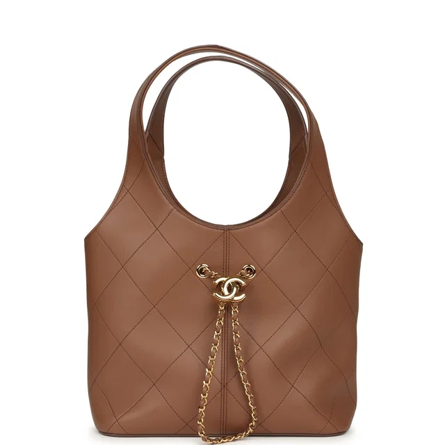 Chanel Daily Trendy Shopping Bag Brown Calfskin Gold Hardware in Brown Calfskin from Madison Avenue Couture