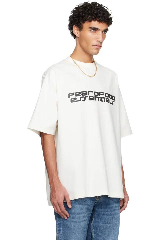 Fear of God ESSENTIALS Off-White Holiday Ponte 90s T-shirt, photo 2 of 4 from SSENSE