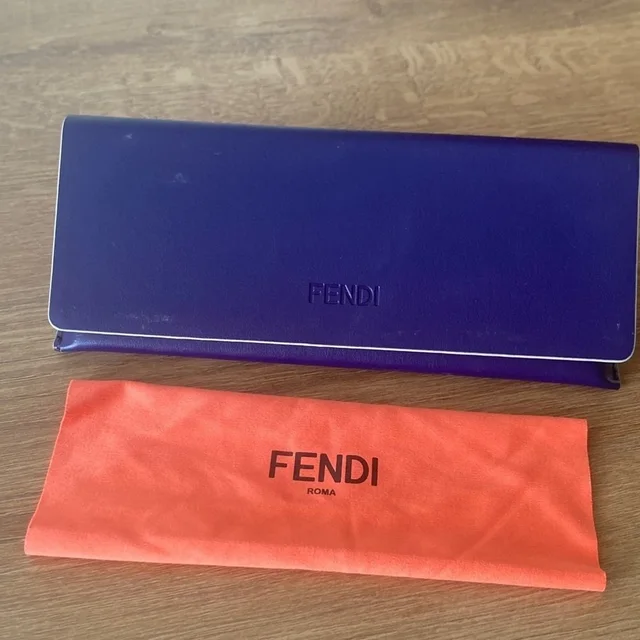 Fendi Royal Blue Clutch With Vibrant Orange Pouch in orange|blue from Poshmark