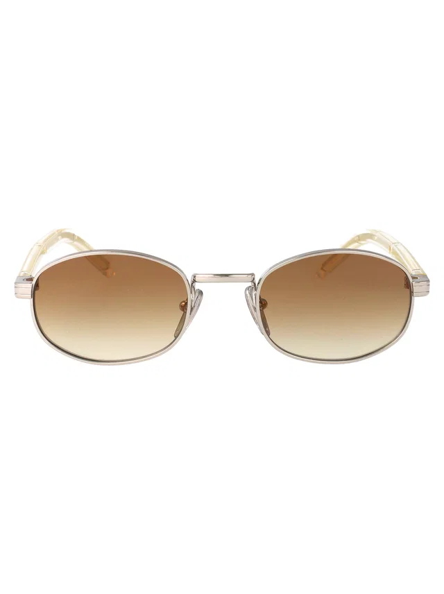 Prada 0pr Geometric Frame Silver Steel Sunglasses in Silver from HEWI