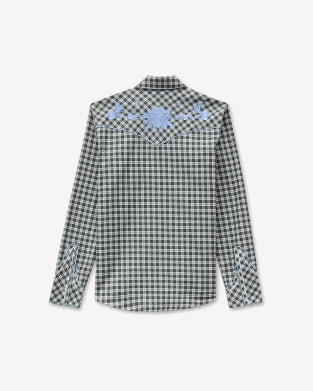 'KENZO Checks' cowboy shirt in wool cotton, photo 2 of 2 from SENSER