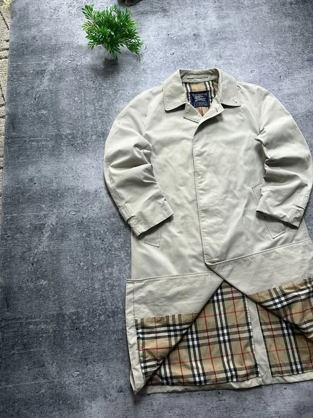 Vintage 90's Burberry’S Prorsum Nova Check Trench Coat Jacket in Brown, Men's (Size Small) in brown|red from Grailed