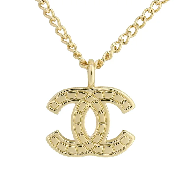 Chanel 2007 design motif CC mark necklace gold from VINTAGE QOO TOKYO