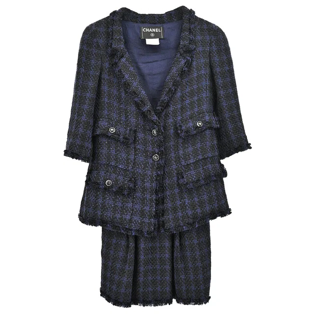 Chanel 2007 Setup Suit Jacket Dress Navy #38 in Navy from AMORE Vintage Tokyo