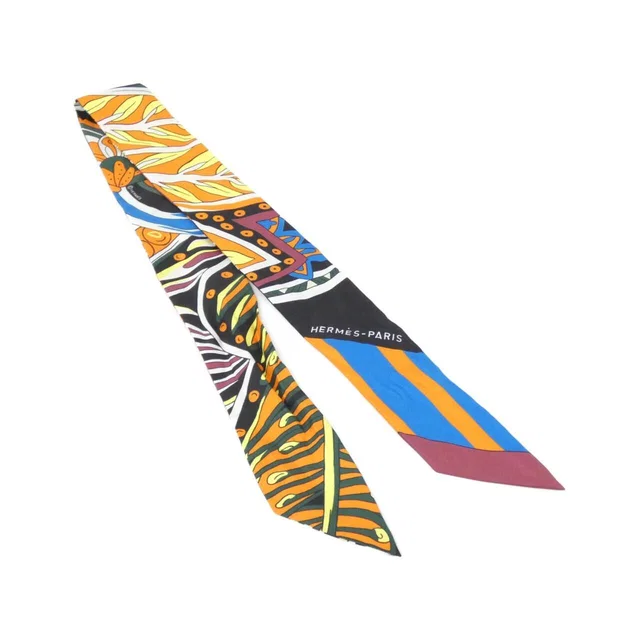 Hermès Twilly Scarf Black in Black Silk from The Reluxe
