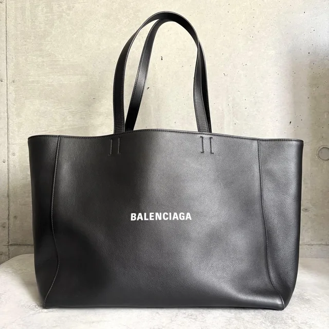 Balenciaga East West Tote Bag Leather Black in Black Leather from The Reluxe