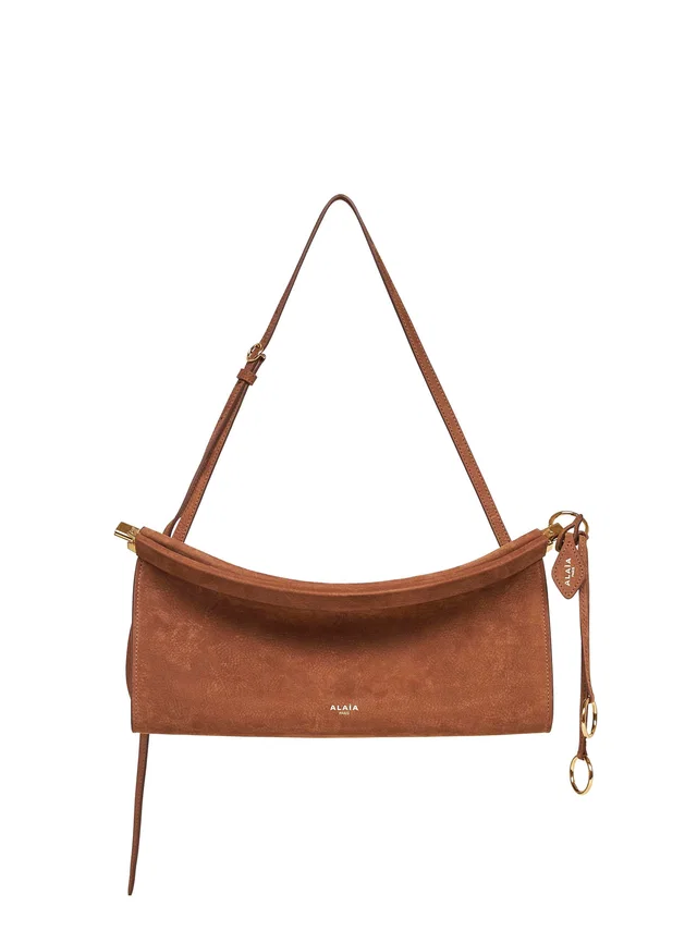 Alaïa Le Click East West Shoulder Bag — Brown Calf Leather in Brown Calfskin from HEWI