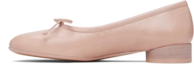 MM6 Maison Margiela Pink Anatomic Ballerina Flats, photo 3 of 10 from SSENSE
