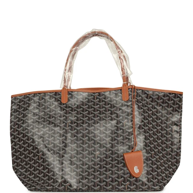 Goyard Goyardine Black and Brown Saint Louis GM Tote Bag Palladium Hardware in Black Calfskin from Madison Avenue Couture