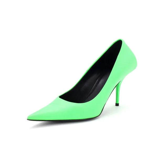 Balenciaga Women's Square Knife Pumps Leather in green Leather from Rebag
