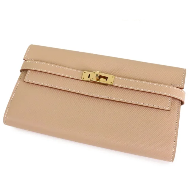 Hermès Kelly Wallet Argil Gold Grand in Gold from The Reluxe