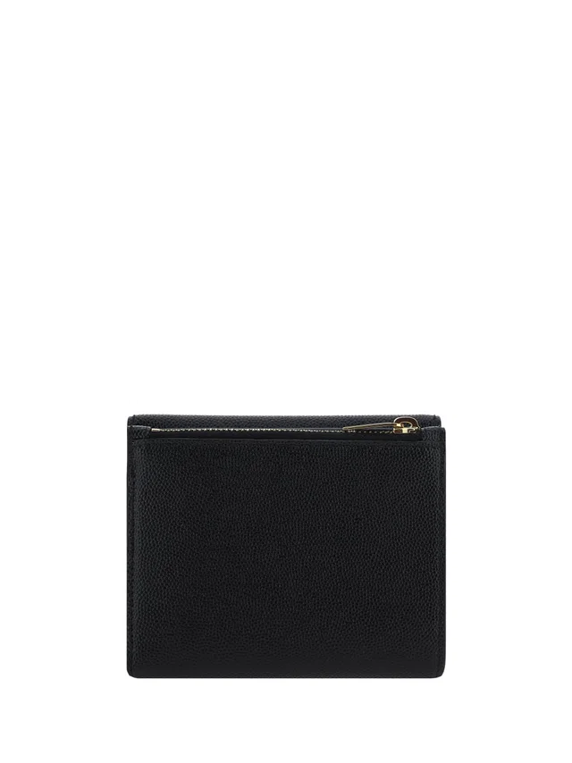 Saint Laurent Embossed Logo Calfskin Wallet — Black Calf Leather & Purses in Black Calfskin from HEWI