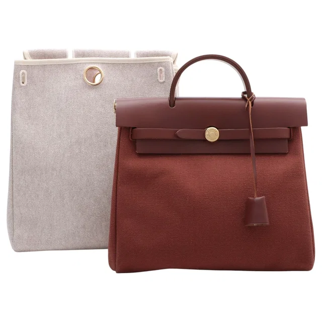Hermès Herbag Ad PM, brown, manufactured in 2001 in Brown Leather from VINTAGE QOO TOKYO