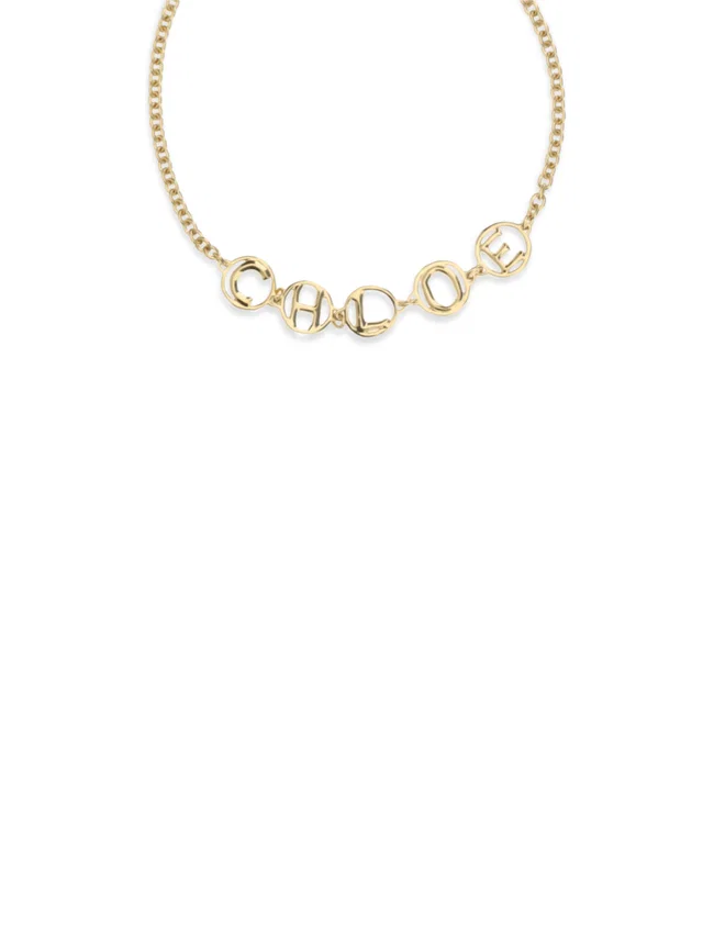 Chloé Script Necklace — Gold Brass Necklaces in Gold from HEWI