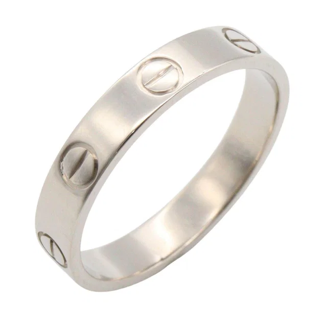 Cartier Mini Love Au750 White Gold Ring Size 53 in White from LuxUness