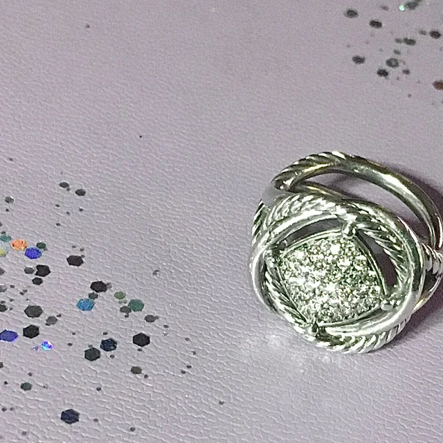 David Yurman Silver Pav Knot Ring - Women's Jewelry in silver|gray from Poshmark
