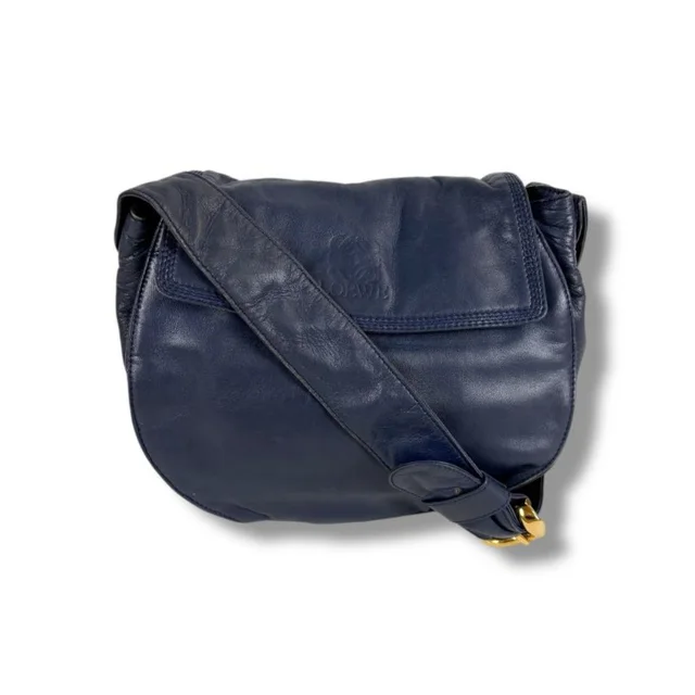 Loewe Anagram Logo Mini Shoulder Bag Nappa Leather Navy in blue Nappa leather from Poshmark