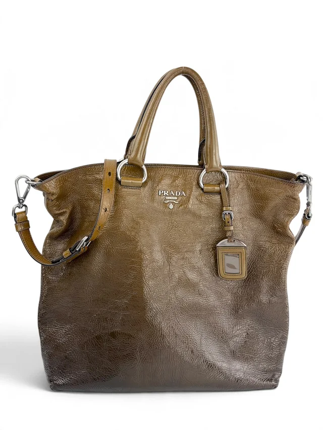 Prada Vernice Sfumata Ombré Leather Tote from Season 2 Consign