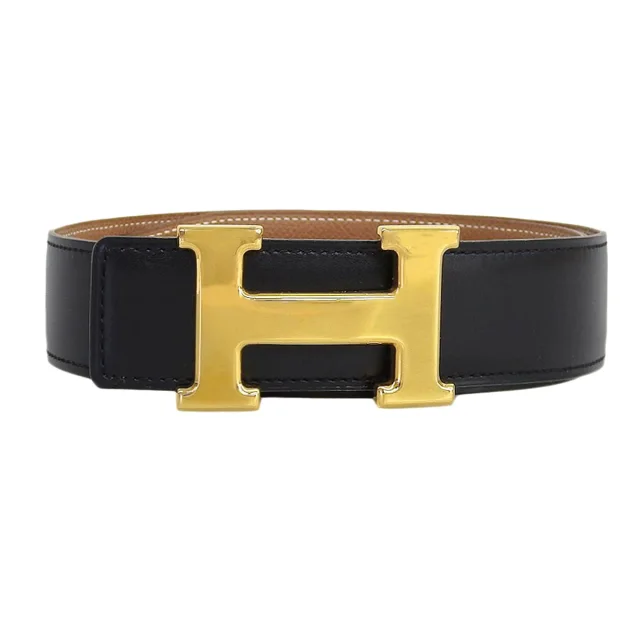 Hermès 1996 Constance Belt, Black in Black Box leather from VINTAGE QOO TOKYO, photo 2 of 8