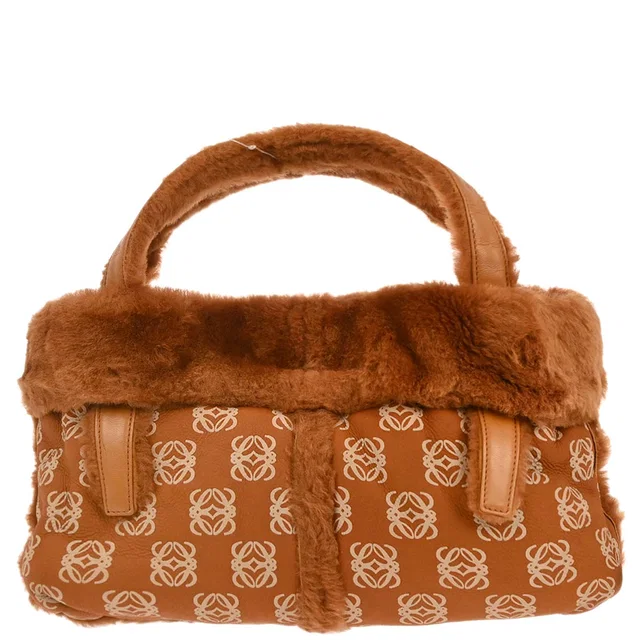 Loewe Brown Mouton Fur Handbag in Brown from AMORE Vintage Tokyo