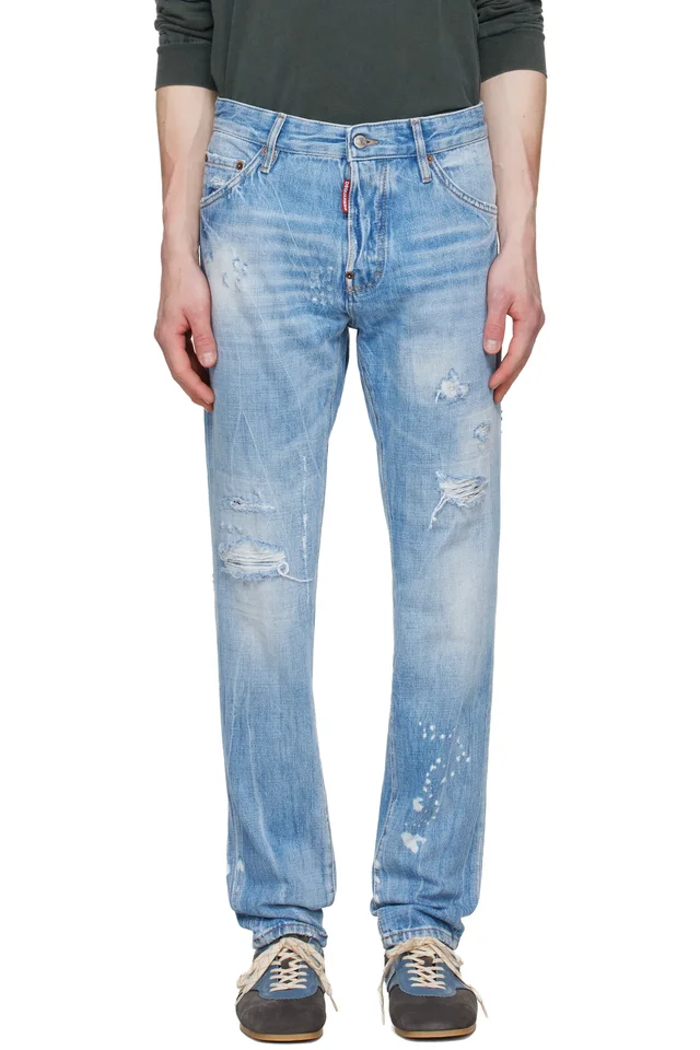 Dsquared2 Blue Light Wash Teddy Jeans, image 1 of 1 from SSENSE