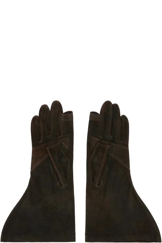 Rick Owens Indigo Concordians Gleam Gloves, photo 2 of 2 from SSENSE