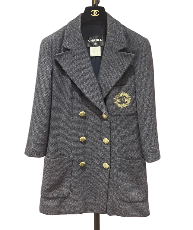 Chanel Moonlight Navy Short Sleeve Blazer 38 in Navy from Luxury Promise