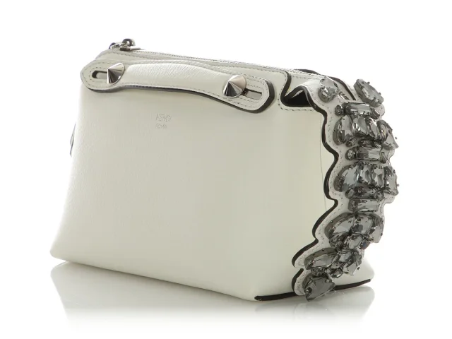 Fendi Mini White Ice Crystal By The Way Bag in White Leather from Ann's Fabulous Finds, photo 3 of 9
