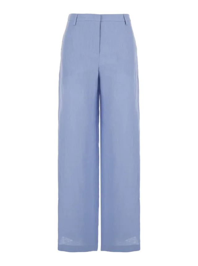 Leplain Light-Blue Linen Trousers with Wide Leg Woman in 100% Linen from Gaudenzi Boutique, photo 1 of 1