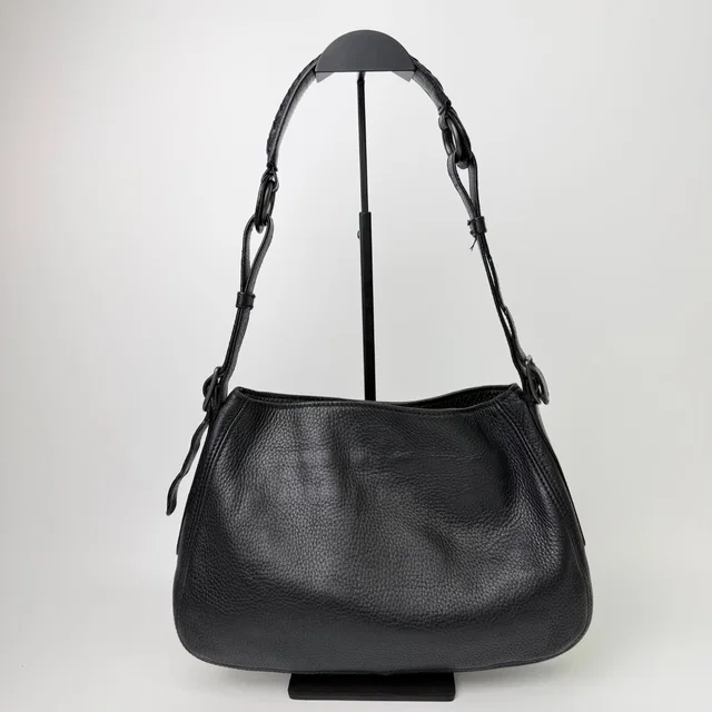 Bottega Veneta Shoulder Bag Leather Black Vintage in Black Leather from The Reluxe