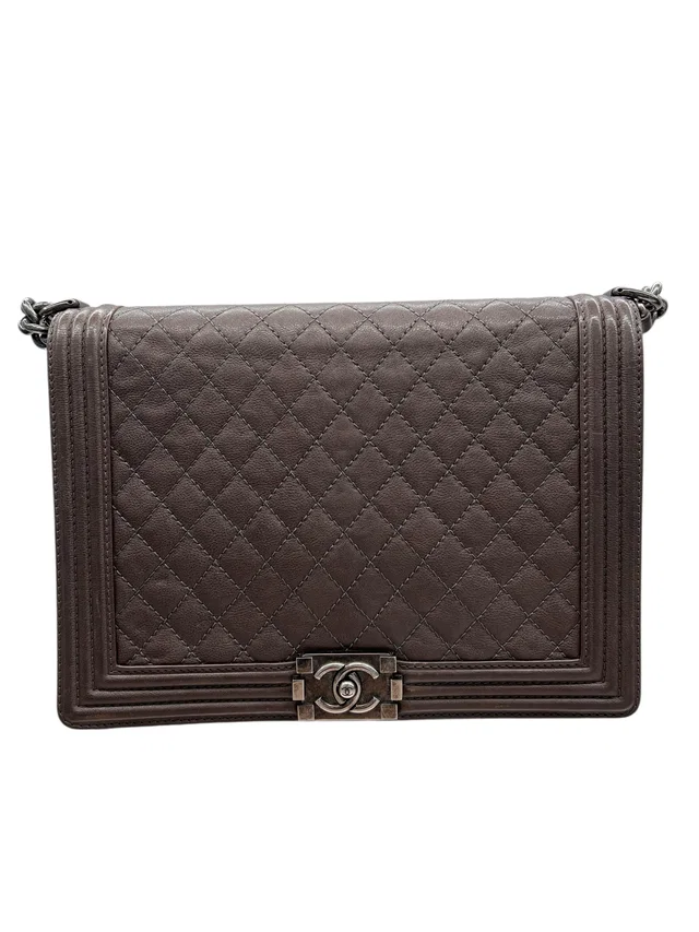 Chanel Boy Large Cacao Calfskin RHW 18263281 - W Card in Calfskin from Luxury Promise