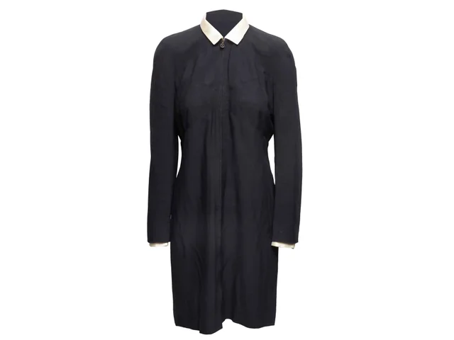 Vintage Black & White Chanel Boutique Long Sleeve Dress Size FR 42 in Black Silk from Designer Revival