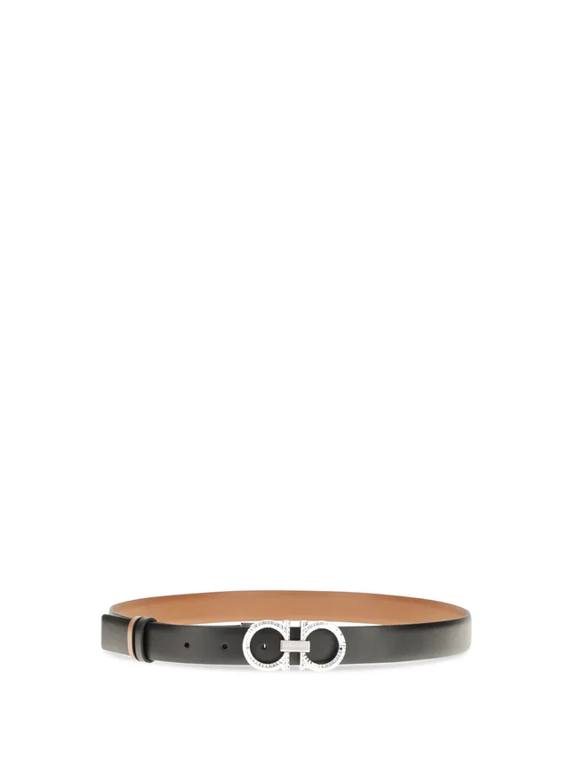 Ferragamo Gancini Belt — Brown Calf Leather in Brown Calfskin from HEWI